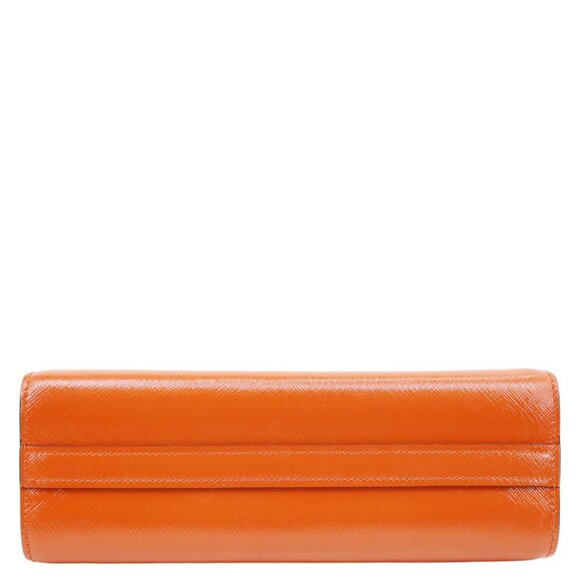 Prada  Esplanade Saffiano Vernice Leather Crossbody Bag Orange - Picture 10 of 15